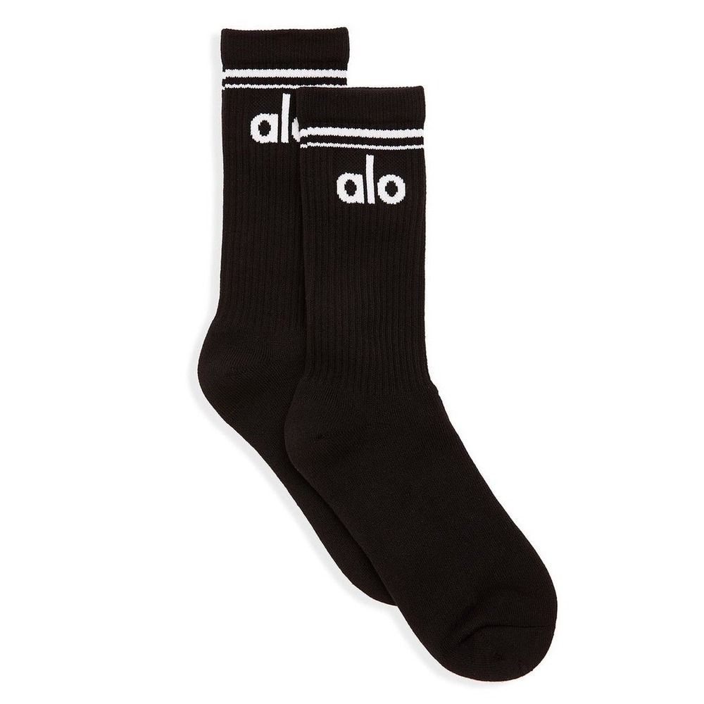 ALO Yoga Throwback Socks Mens Womens Black NWT Casual Soft Unisex Athleisure